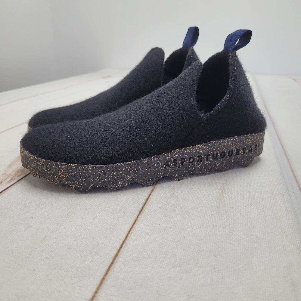 Asportuguesas City wool slip on felt shoes rubber sole minimalist Fly London 39